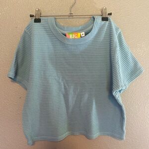 BIG BUD PRESS waffle knit cropped tee BABY BLUE size P